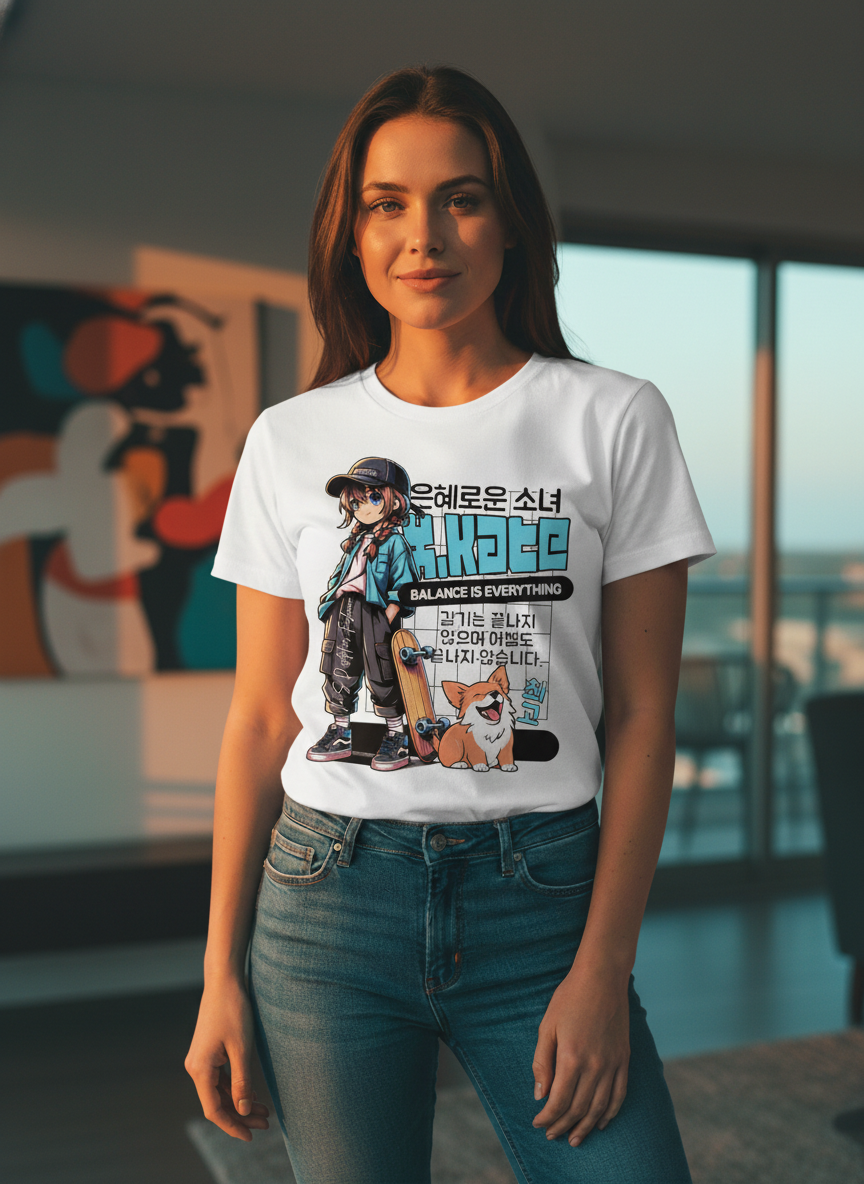 Cartoon - Anime Girl with skates