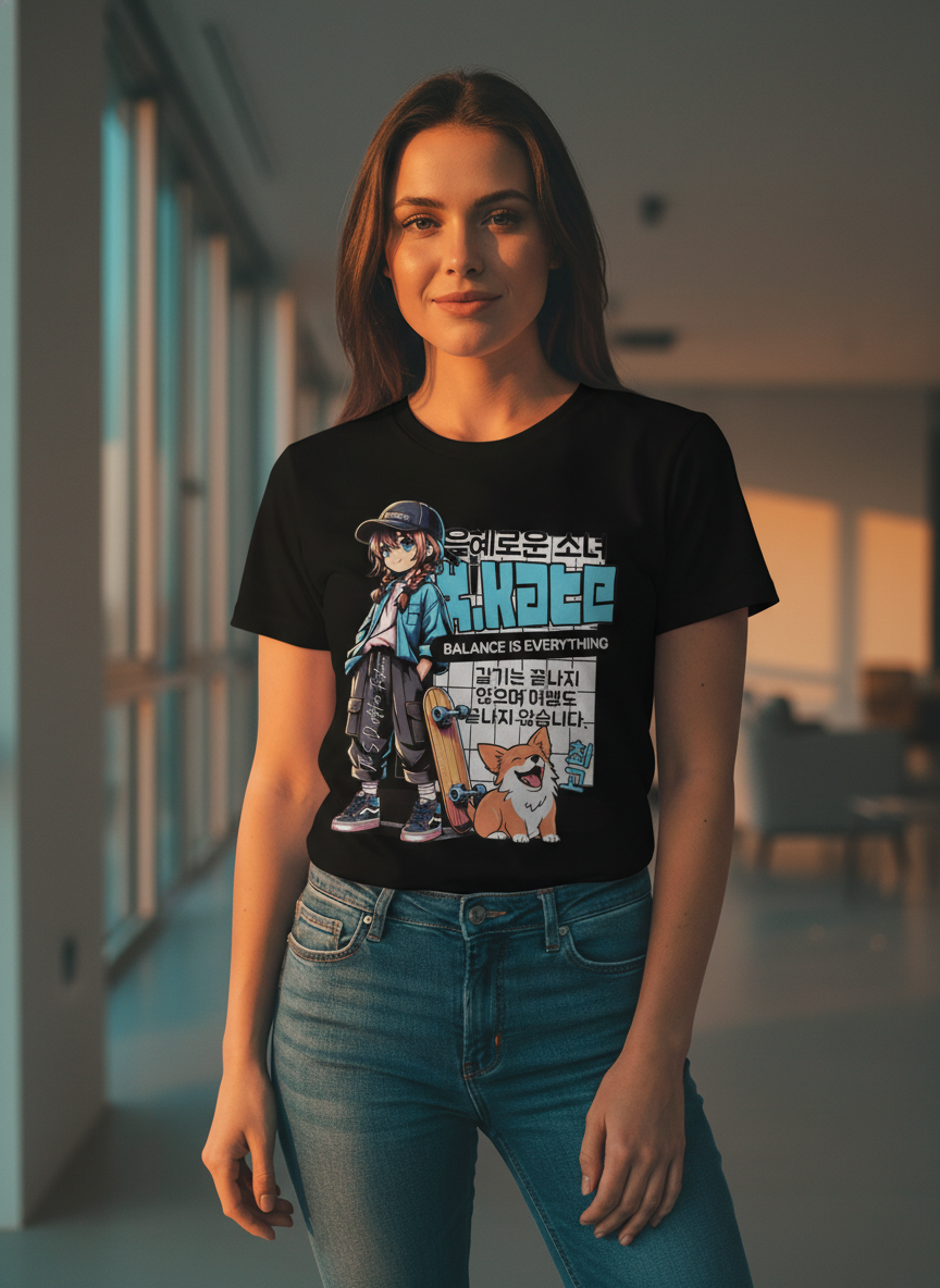Cartoon - Anime Girl with skates