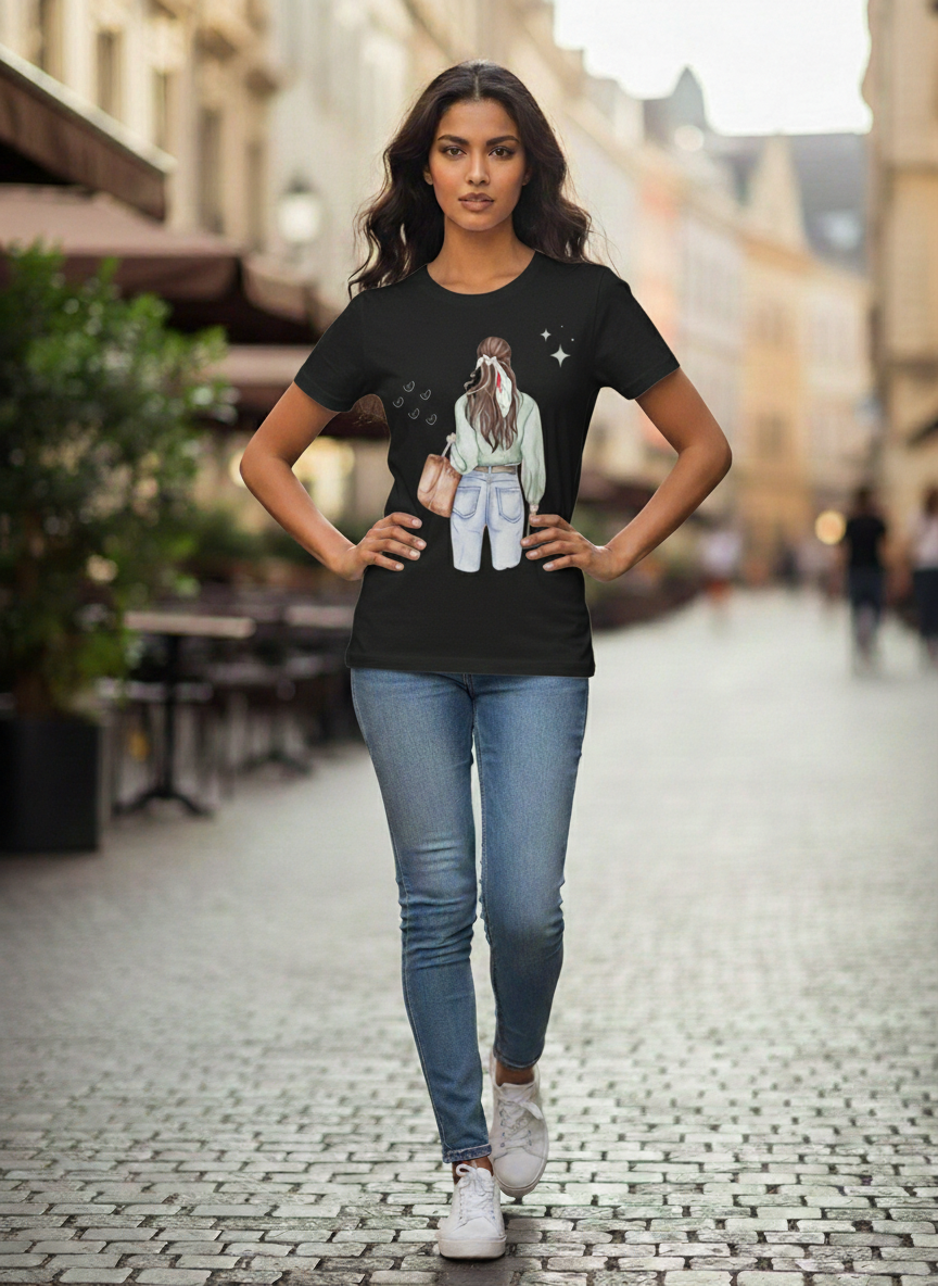 Girl Art with Shopping Girl