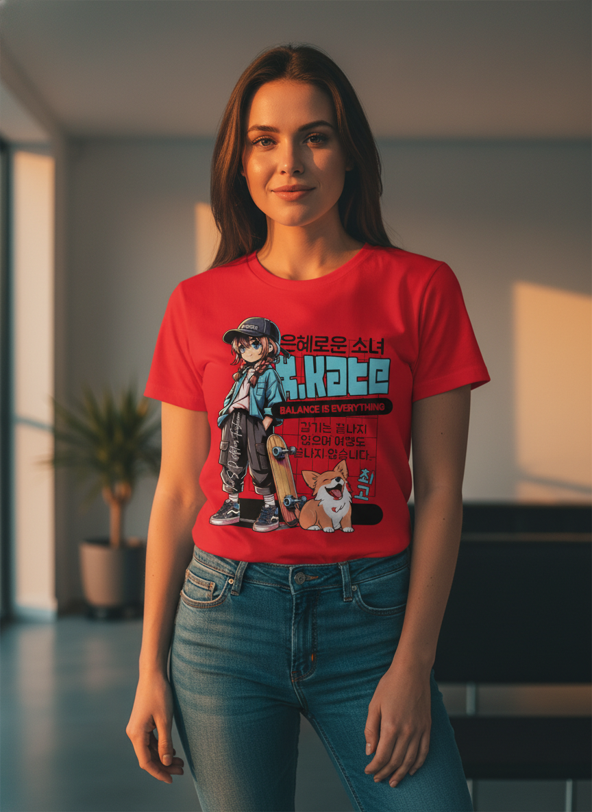 Cartoon - Anime Girl with skates